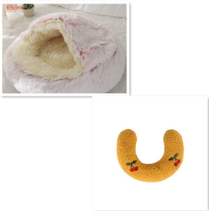 2-in-1 Round Plush Pet Bed