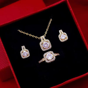 Zircon Gem Gold Jewelry Set