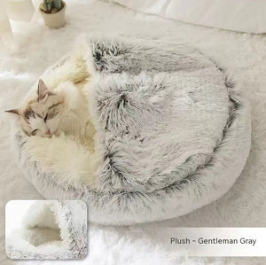 2-in-1 Round Plush Pet Bed