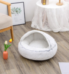 2-in-1 Round Plush Pet Bed