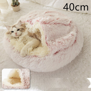 2-in-1 Round Plush Pet Bed