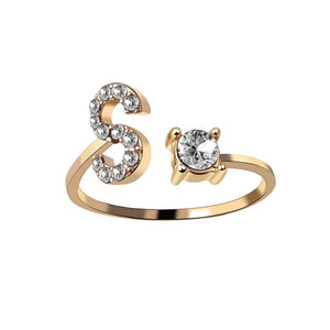 Adjustable 26 Initial Letter Ring