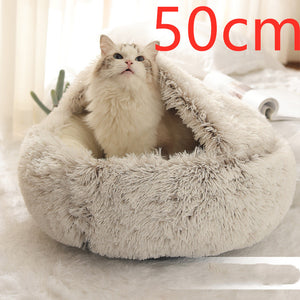 2-in-1 Round Plush Pet Bed