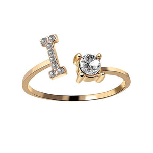 Adjustable 26 Initial Letter Ring