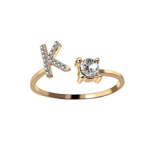 Adjustable 26 Initial Letter Ring