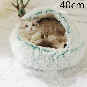 2-in-1 Round Plush Pet Bed