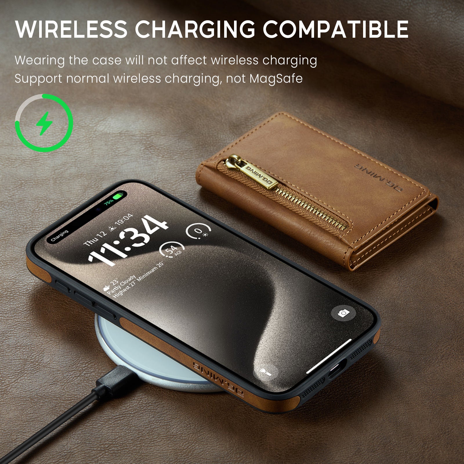 Magnetic Wireless Charger & Card Holder Case