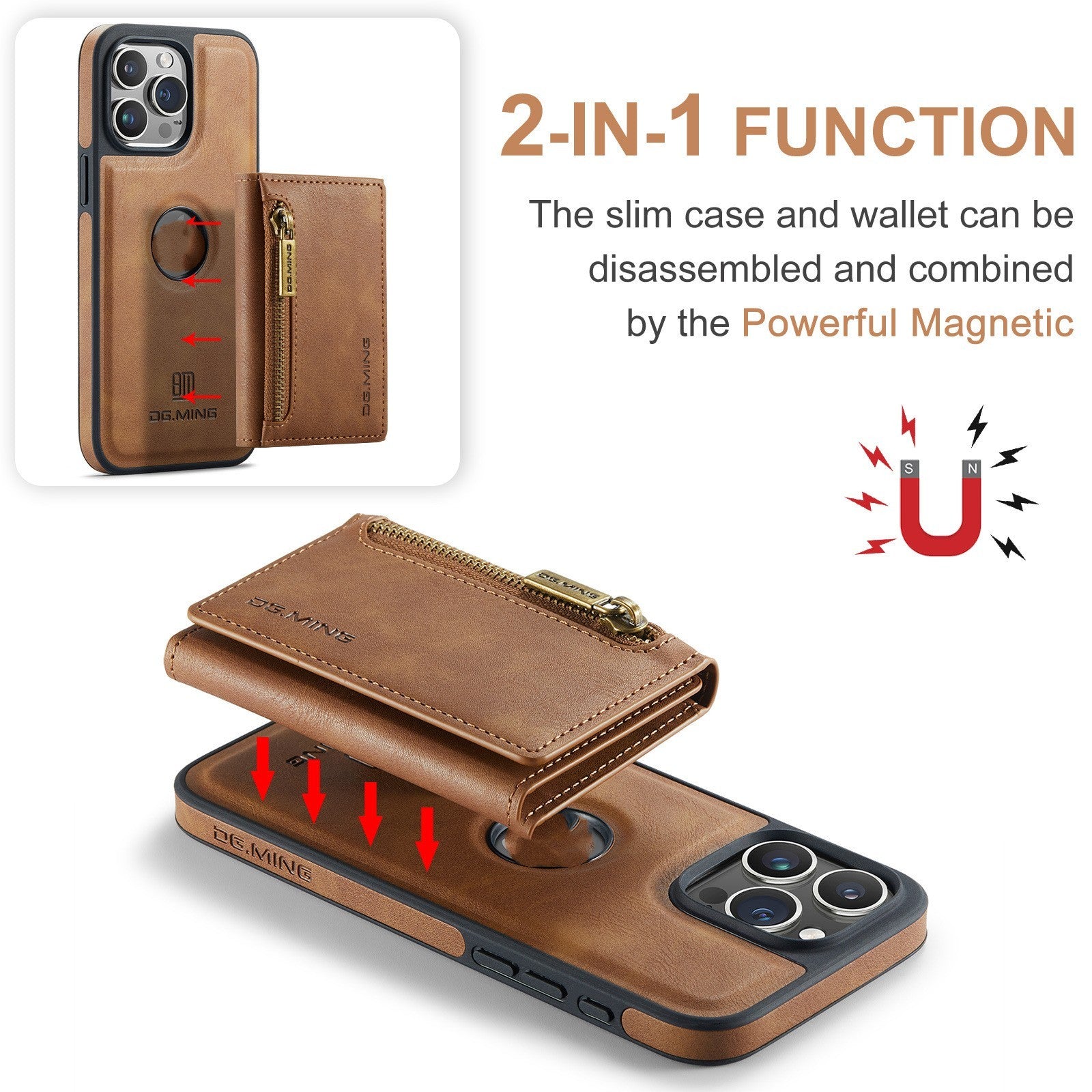 Magnetic Wireless Charger & Card Holder Case