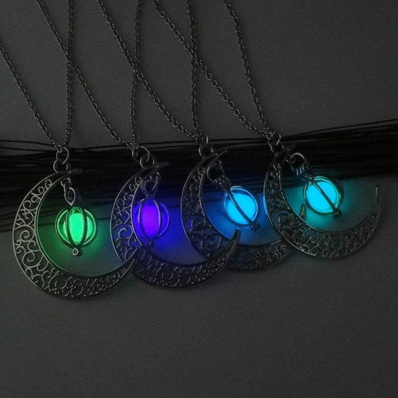 Moon Natural Glowing Stone Necklace