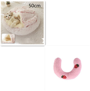 2-in-1 Round Plush Pet Bed