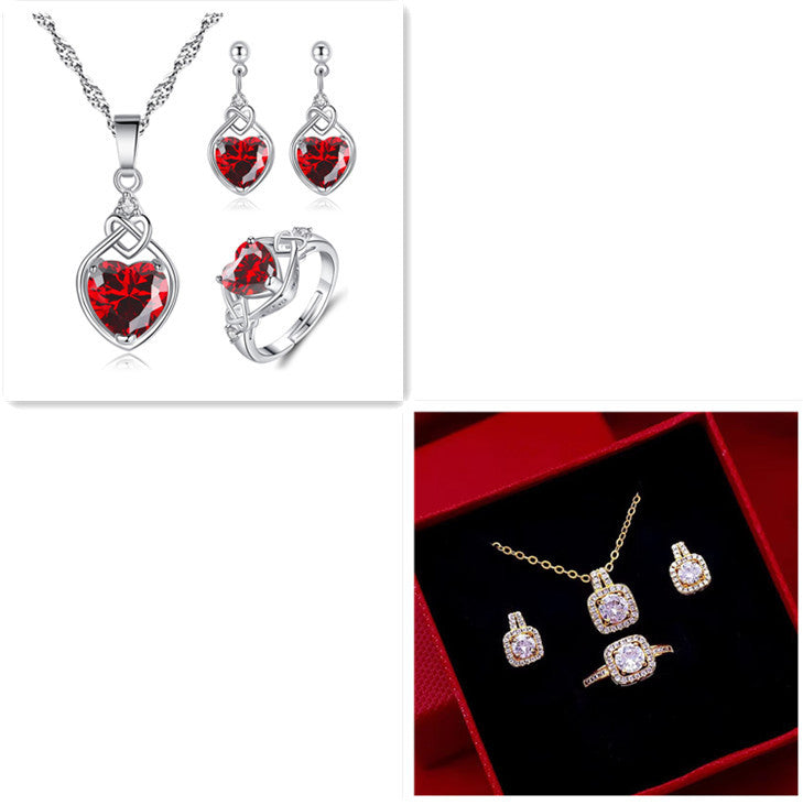 Zircon Gem Gold Jewelry Set