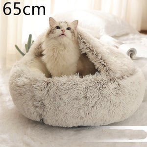 2-in-1 Round Plush Pet Bed