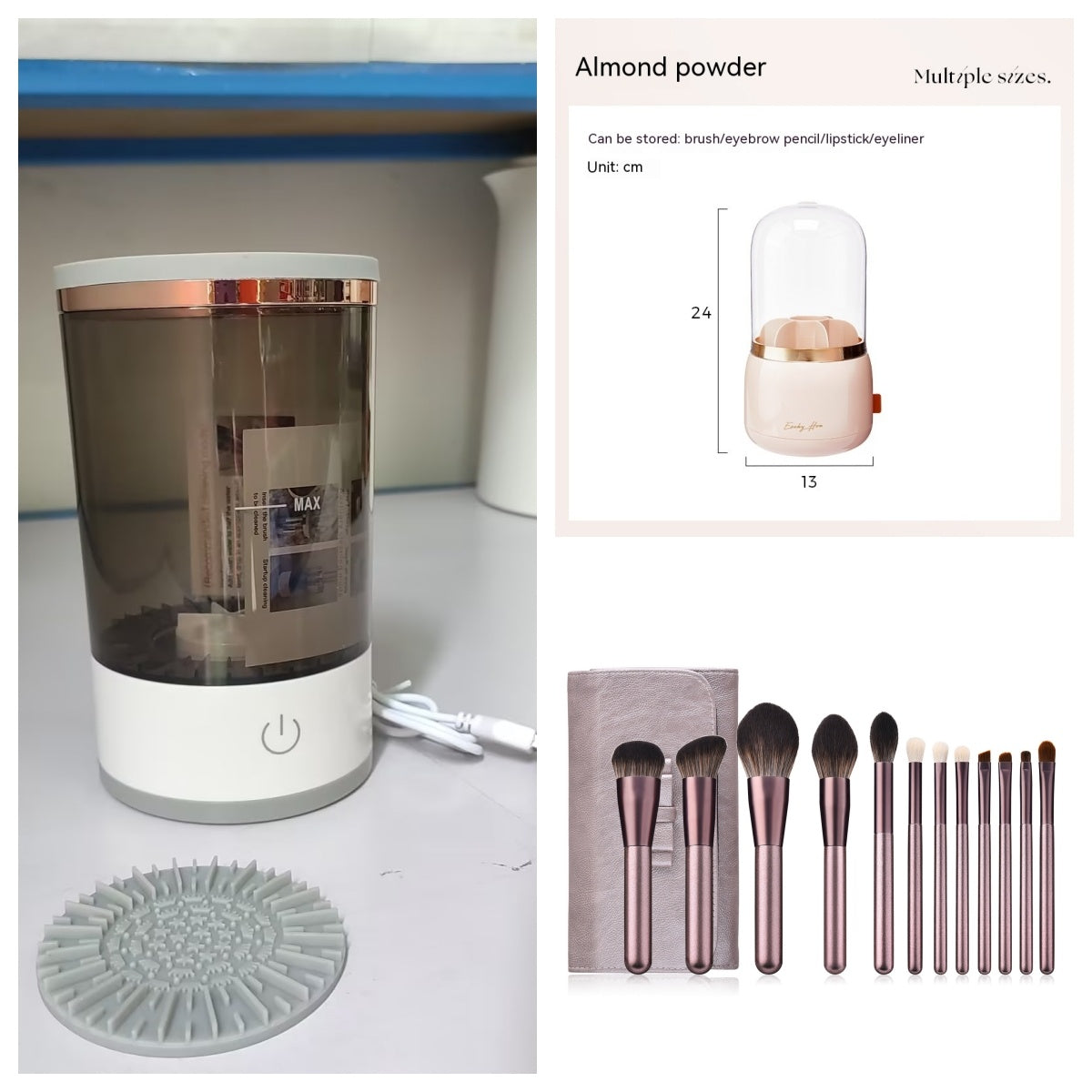 Electric Makeup Brush Cleaner & USB Charger