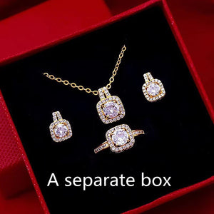 Zircon Gem Gold Jewelry Set