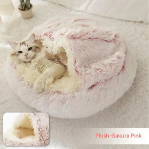 2-in-1 Round Plush Pet Bed