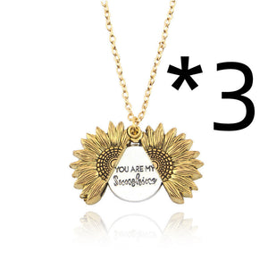 You Are My Sunshine Sunflower Necklace