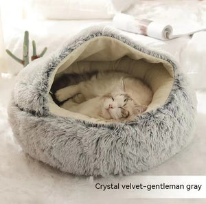 2-in-1 Round Plush Pet Bed