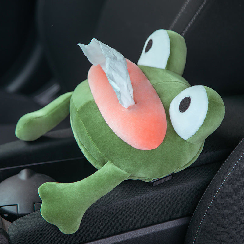 Cute Cartoon Plush Car Armrest Tissue Box