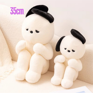 Cute Sad White Dog Plush