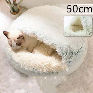 2-in-1 Round Plush Pet Bed