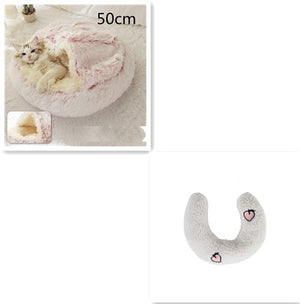 2-in-1 Round Plush Pet Bed