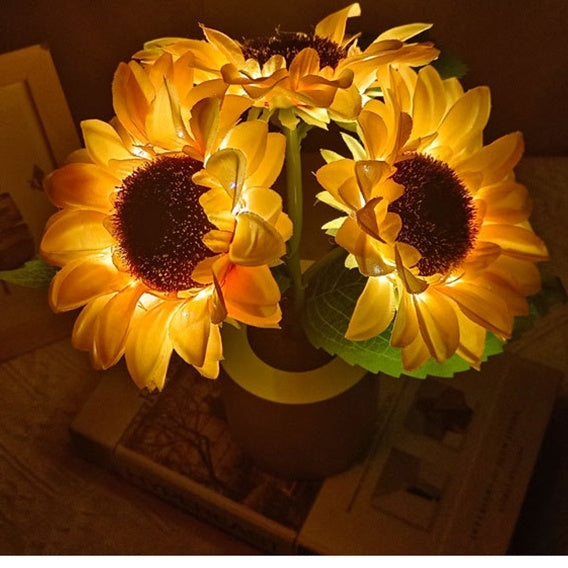 Sunflower Glow Rechargeable LED Table Lamp