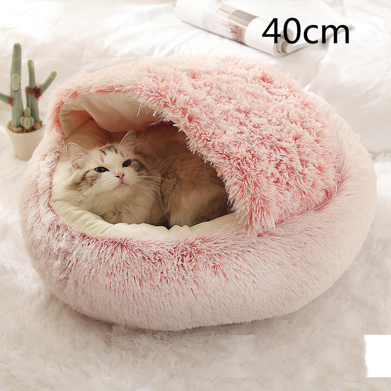 2-in-1 Round Plush Pet Bed