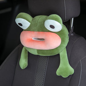 Cute Cartoon Plush Car Armrest Tissue Box