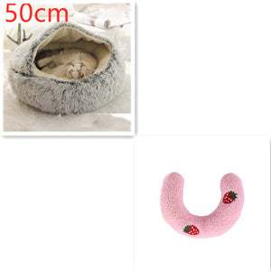 2-in-1 Round Plush Pet Bed