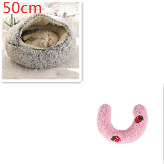 2-in-1 Round Plush Pet Bed