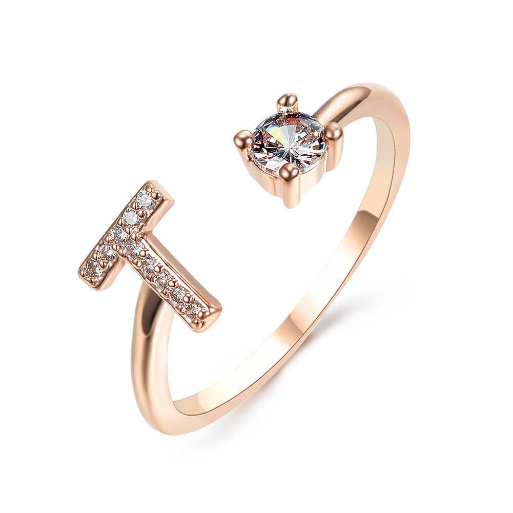 Adjustable 26 Initial Letter Ring