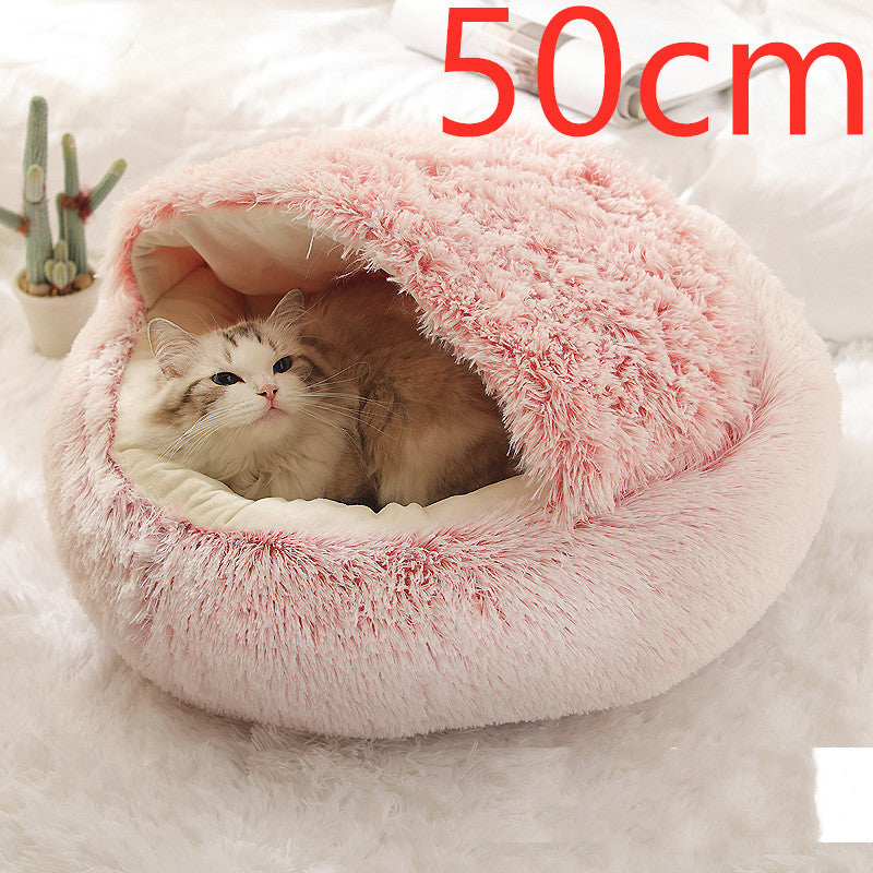 2-in-1 Round Plush Pet Bed