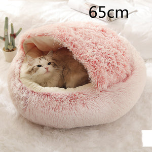 2-in-1 Round Plush Pet Bed