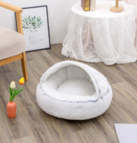 2-in-1 Round Plush Pet Bed