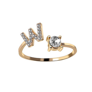 Adjustable 26 Initial Letter Ring