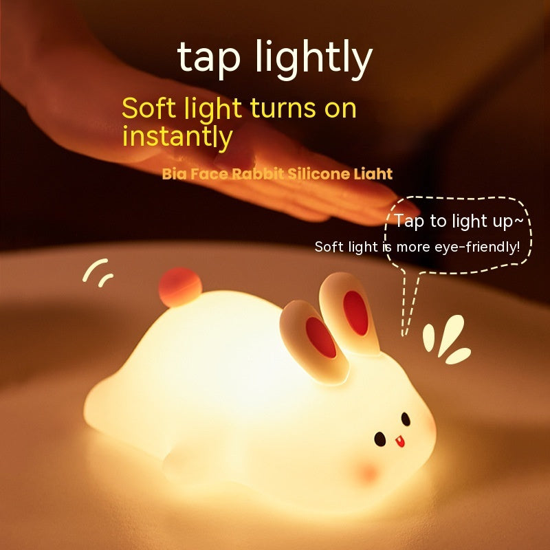 Cute Rabbit with Touch Sensor Adorable Silicone Lamp