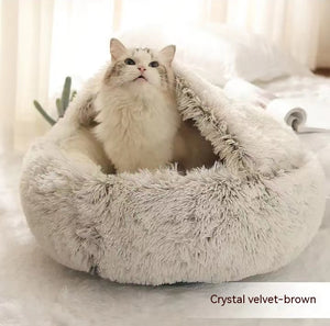 2-in-1 Round Plush Pet Bed