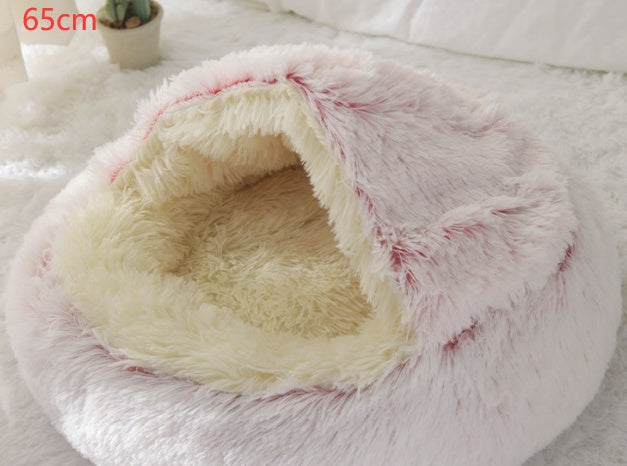 2-in-1 Round Plush Pet Bed