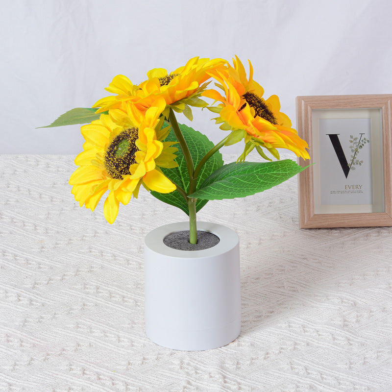 Sunflower Glow Rechargeable LED Table Lamp