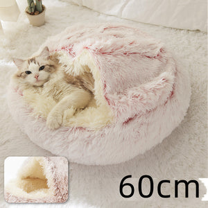 2-in-1 Round Plush Pet Bed