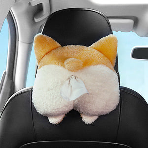 Cute Cartoon Plush Car Armrest Tissue Box