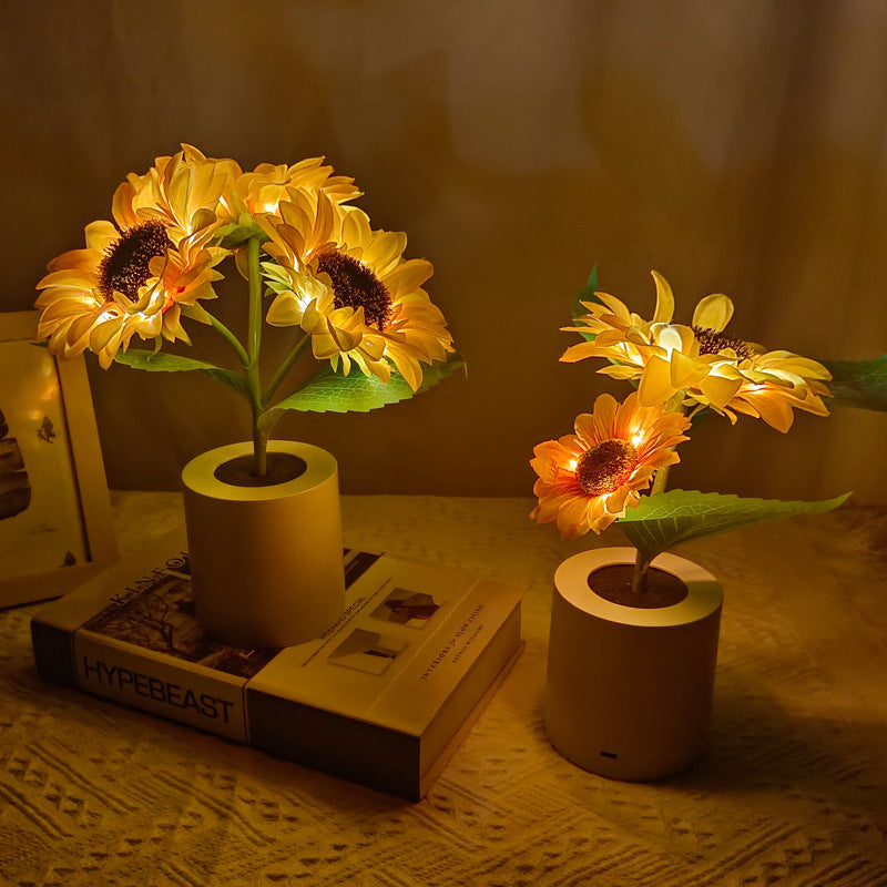 Sunflower Glow Rechargeable LED Table Lamp