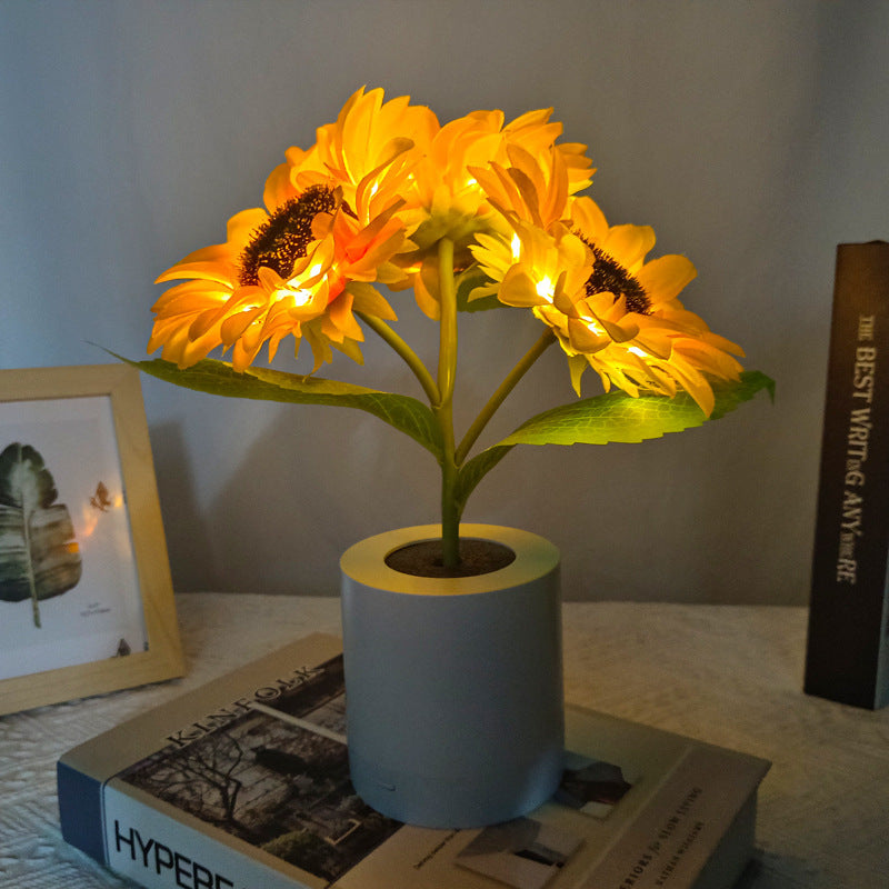 Sunflower Glow Rechargeable LED Table Lamp