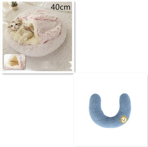 2-in-1 Round Plush Pet Bed