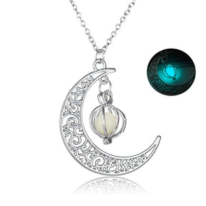 Moon Natural Glowing Stone Necklace