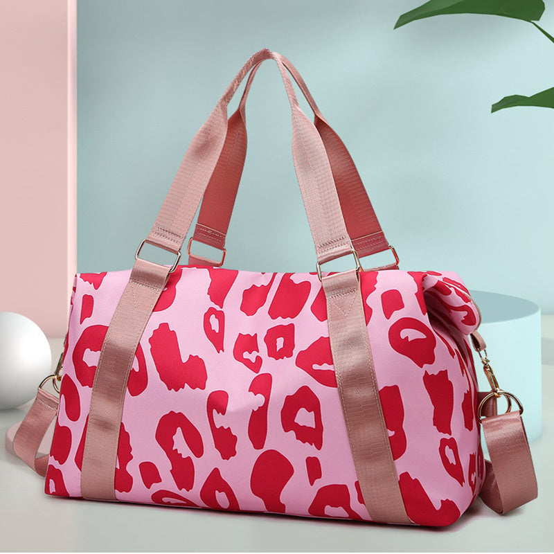 Women Travel Duffel Bag Cow Sports Pattern Handbag