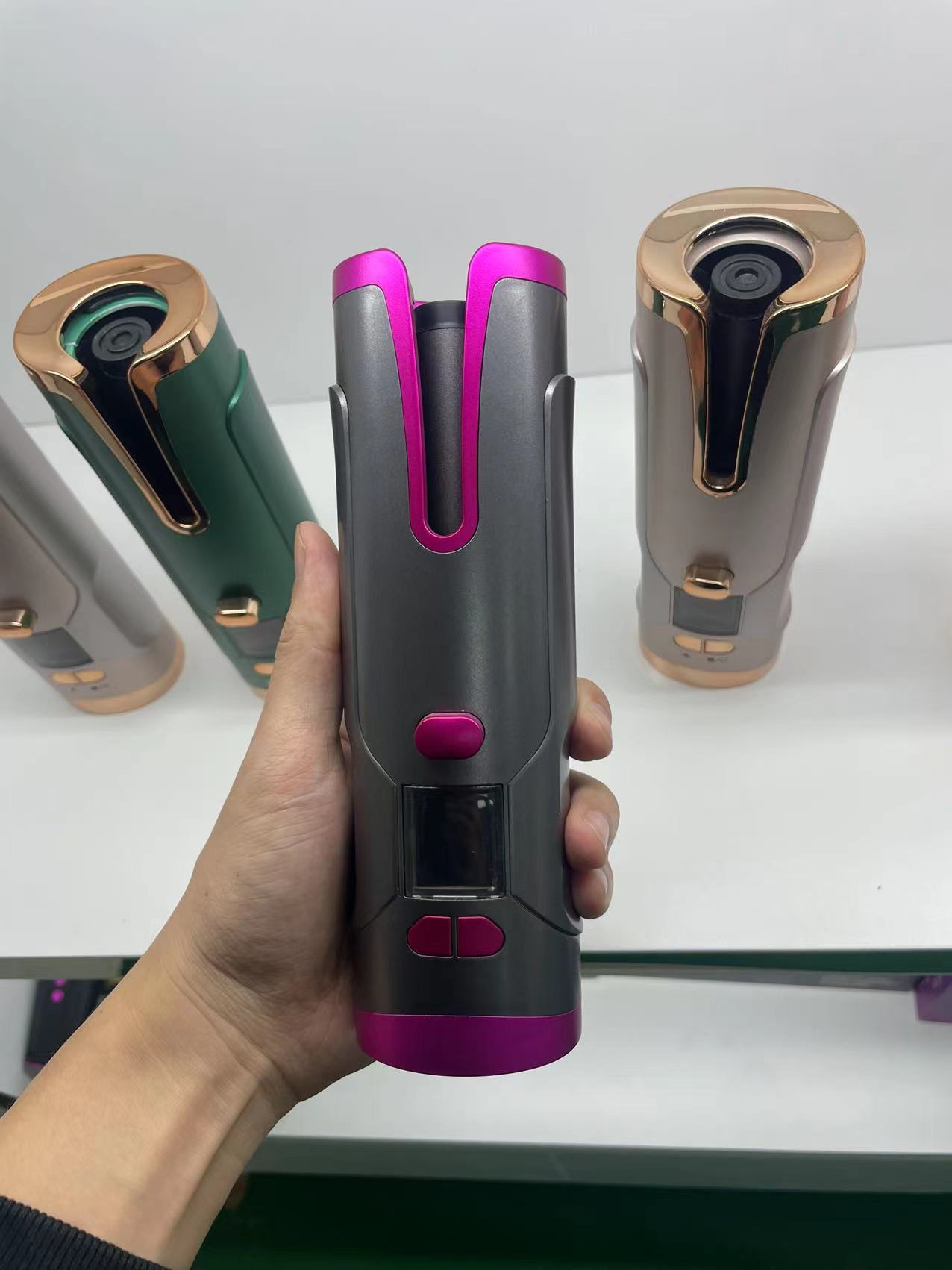 Rechargeable Automatic Hair Curler with LCD Display