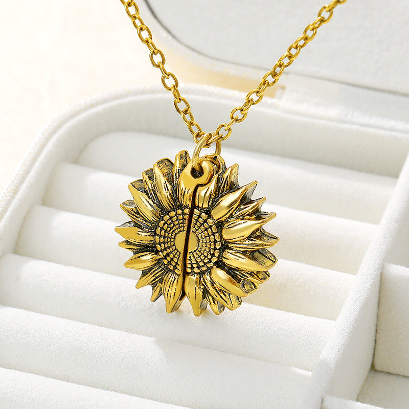 You Are My Sunshine Sunflower Necklace