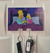 Homer & Marge Themed Wooden Keychain