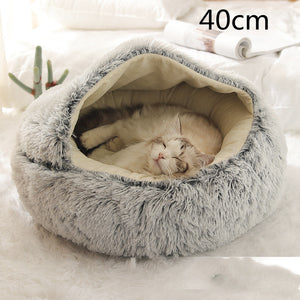 2-in-1 Round Plush Pet Bed